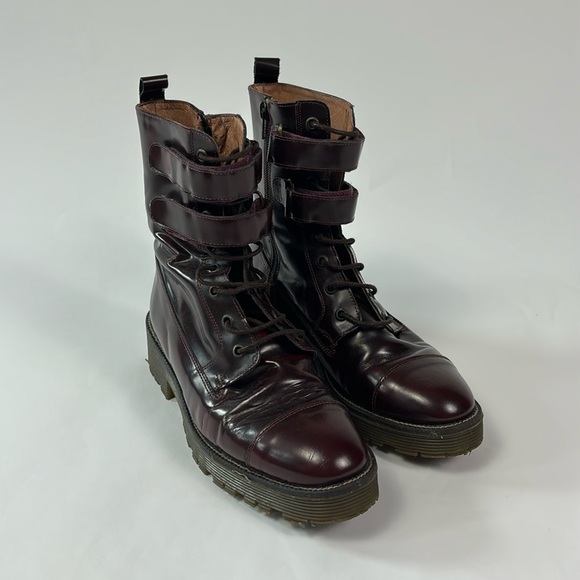 Andrea Gómez Leather Combat Boots - Picture 1 of 5